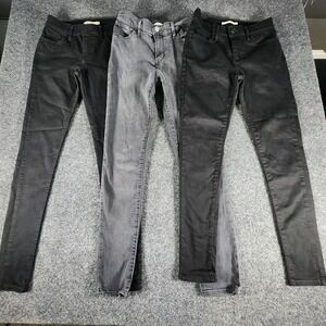 Lot 3 Levi's Jeans 1 720 & 2 710 Skinny Fit Women's Size 26/27 Black Gray